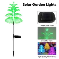 Kit Luz Solar de Fibra Óptica Para Enfeite de Jardim Gramado Ambiente Decorativo Ao Ar Livre