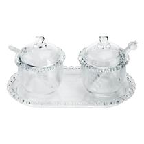 Kit Lyor Coração Com 3 Peças Açucareiro, Meleira E Travessa