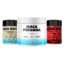 Kit Ma ca Perua 300g, Seca Dia 60 Cápsulas e Seca Noite 60 Cápsulas Energia, Disposição Body Nutry