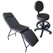 Kit Maca 3 Posições + Mocho Profissional Clínica Estética