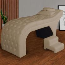 Kit Maca e Escada Para Massagem e Estética Suede Cappuccino - LM DECOR