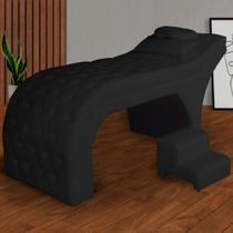 Kit Maca e Escada Para Massagem e Estética Suede Preto - LM DECOR