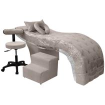 Kit Maca Estética Charme para Cílios + Mocho + Escada + Capa Veludo Cor:Veludo Bege Kit Maca Estética Charme para Cílios + Mocho + Escada + Capa Veludo Cor:Veludo Bege