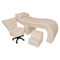 Kit Maca Estetica Metalada Com Mocho E Escadinha 60cm