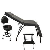 kit maca portátil + escada + cadeira mocho c/ regulagem - Henvifer