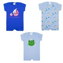 Kit Macacão Baby Chá Revelação Toque Macio 3 Itens