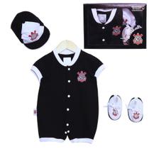 Kit Macacão Bebê Corinthians 3 Peças Oficial Kit Macacão Bebê Corinthians 3 Peças Oficial