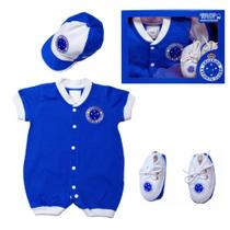 Kit Macacão Bebê Cruzeiro 3 Peças Oficial