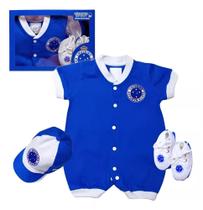 Kit Macacão Bebê Cruzeiro 3 Peças Oficial Kit Macacão Bebê Cruzeiro 3 Peças Oficial