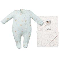 Kit Macacão Bebê Menina + Cueiro + Naninha Lovely Day -Hug Kit Macacão Bebê Menina + Cueiro + Naninha Lovely Day -Hug