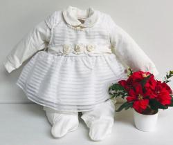 Kit Macacao + Blusa Bebe Menina Longo Malha Luxo Enxoval 323