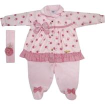 Kit macacao com faixa menina