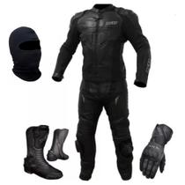 Kit Macacão Couro X11 Speed 2 + Bota X11 + Luva X11 + Toca