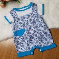 Kit Macacão curto e camiseta bebe menino para verão conjunto para bebê - futukinhas baby