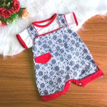 Kit Macacão curto e camiseta bebe menino para verão conjunto para bebê