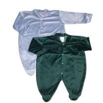 Kit Macacão de Plush com manga Suedine 2 peças