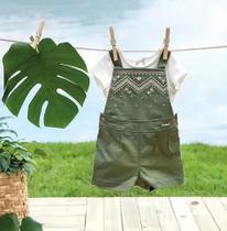 Kit Macacão Jardineira + Blusa Paraiso Bebê Menina Cód 10700