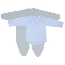 Kit Macacão Links Branco e Body Com Gola e Punho de Renda Kit Macacão Links Branco e Body Com Gola e Punho de Renda