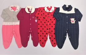 KIT Macacão Longo em Malha Feminino - 4 Unidades Nethuno Baby KIT Macacão Longo em Malha Feminino - 4 Unidades Nethuno Baby