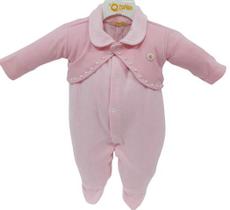 Kit Macacão Plush + Bolero Bebe Menina Zafielo Luxo Ref 2002 Kit Macacão Plush + Bolero Bebe Menina Zafielo Luxo Ref 2002