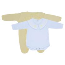 Kit Macacão Setta Amarelo e Body Gola Bordada