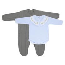 Kit Macacão Trança Bege com Body Gola Bordada DU