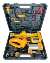 Kit Macaco Elétrico 12V, Chave de Roda e Compressor 12V 3 Toneladas NK3SJ Com Maleta