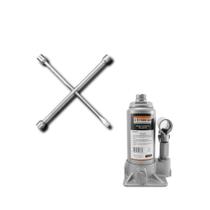 Kit Macaco Hidráulico Garrafa 2t + Chave Roda Starfer