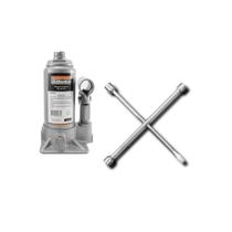 Kit Macaco Hidráulico Garrafa 4t com Chave Roda Starfer