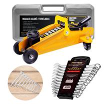Kit Macaco Hidraulico Jacaré 2 Tonelas com Jogo de Chave Combinada Kit Macaco Hidraulico Jacaré 2 Tonelas com Jogo de Chave Combinada