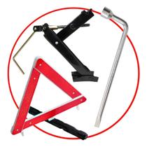 Kit Macaco Joelho Chave de Roda 19mm e Triângulo Fiat Uno Kit Macaco Joelho Chave de Roda 19mm e Triângulo Fiat Uno