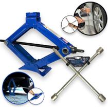 Kit Macaco Sanfona 1500kg Com Chave De Roda Cruz Estrela