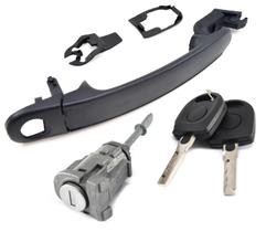 Kit Maçaneta Cilindro Porta Direita Compatível com Gol Voyage Saveiro G5 G6 G7 Polo após 02 Fox após 03 Spacefox após 06 e Porta Esquerda Golf 02 a 07