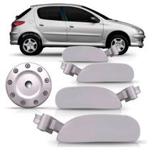 Kit Macaneta Cromado Acetinada Tampa Combustível Peugeot 4 Portas Kit Macaneta Cromado Acetinada Tampa Combustível Peugeot 4 Portas