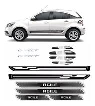 Kit Maçaneta + Faixa Lateral + Soleira Agile Effect Preto