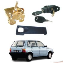 Kit Maçaneta Fechadura Botão C/ Chave Porta Mala Uno 96 A 03 - UN / 3 F103