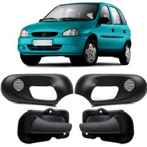 Kit Maçaneta Interna Dianteira Moldura Corsa Hatch 94 95 96 97 98 99 2000 2001 2002 Corsa Sedan 96 97 98 99 2000 2001 2002 Preta