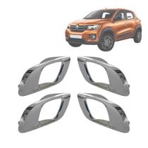 Kit Maçaneta Interna Gatilho Puxador Cromado Kwid 2017 A 22 - UN / 4 F103 Kit Maçaneta Interna Gatilho Puxador Cromado Kwid 2017 A 22 - UN / 4 F103