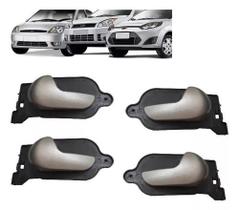 Kit Maçaneta Interna Porta Fiesta 2003 Ate 2014 Rocam Cinza