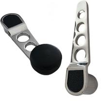 KIT Maçaneta + Manivela Vidro Esportiva Cromada Pto Fusca