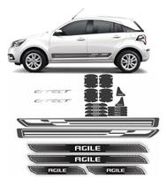 Kit Maçaneta + Soleira + Faixa + Emblema Agile Effect Chumbo