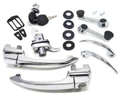 Kit Maçanetas Cilindros Manivelas Vidro compatível com Fusca 1970 A 1977 Kit Maçanetas Cilindros Manivelas Vidro compatível com Fusca 1970 A 1977