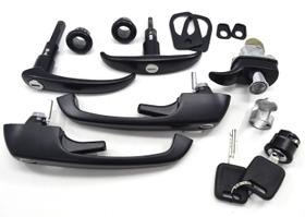 Kit Maçanetas de Metal Pretas Externas Portas Cilindro de Ignição Kombi Clipper até 1997 Kit Maçanetas de Metal Pretas Externas Portas Cilindro de Ignição Kombi Clipper até 1997
