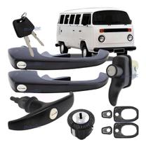 Kit Maçanetas Porta Mesma Chave Kombi Pick Up Cabrita Preta Kit Maçanetas Porta Mesma Chave Kombi Pick Up Cabrita Preta