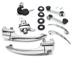 Kit Maçanetas Portas Cilindro Ignição Fecho Motor Manivelas Vidro e Maçanetas Internas compatível com Fusca 1970 A 1977