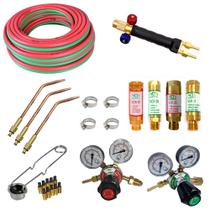 Kit Maçarico 200 Para Solda Acetileno e Oxigenio com 14 Peças