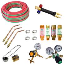 Kit Maçarico 200 Para Solda GLP 13 Kg e Oxigênio com 14 Peças