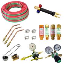 Kit Maçarico 200 Para Solda GLP 45 Kg e Oxigênio com 14 Peças