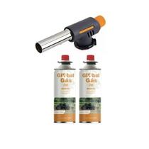 Kit maçarico automático grafite culinário controle de chama + 2 refil globalmix aresanato solda