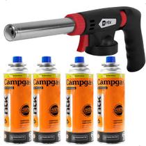 Kit Maçarico Culinario Chama Ajutavel Com 4 Refis Flambador Ntk
